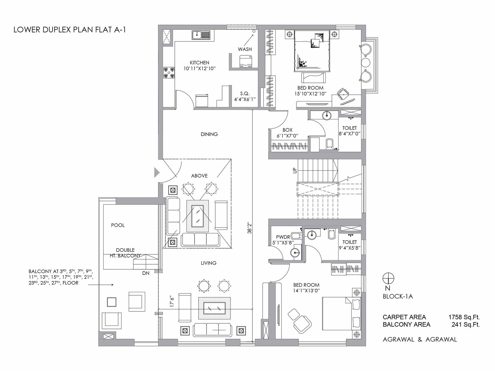 LOWER DUPLEX PLAN FLAT A-1