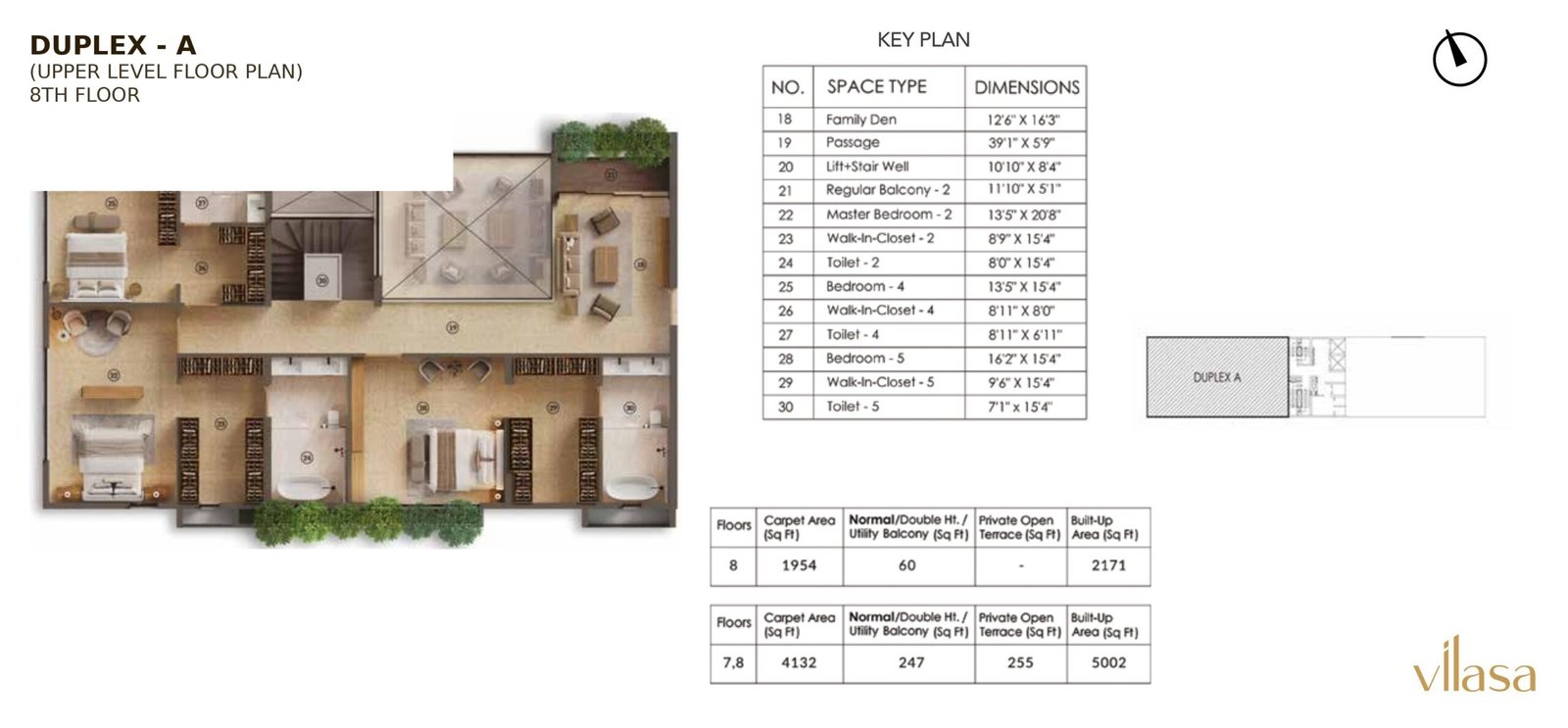 (UPPER LEVEL FLOOR PLAN) 8TH FLOOR